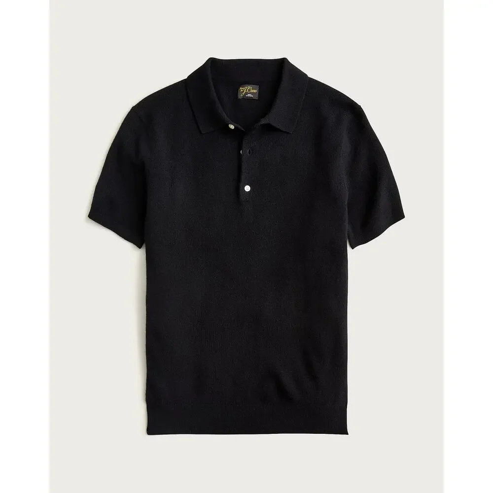 NWT J. Crew Cashmere Short-sleeve Sweater-polo in Black Size S